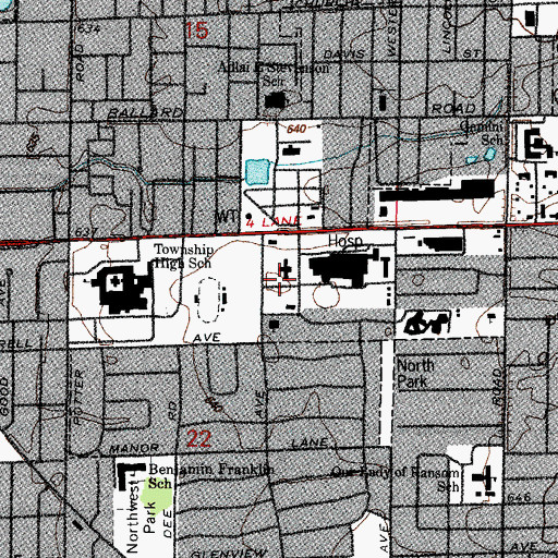 Topographic Map of Messiah Park, IL