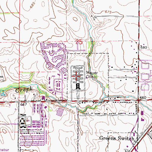 Topographic Map of Meyer Clinic (historical), IL