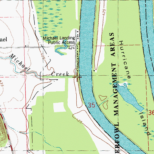 Topographic Map of Michael Creek, IL
