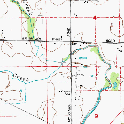 Topographic Map of Middle Aux Sable Creek, IL