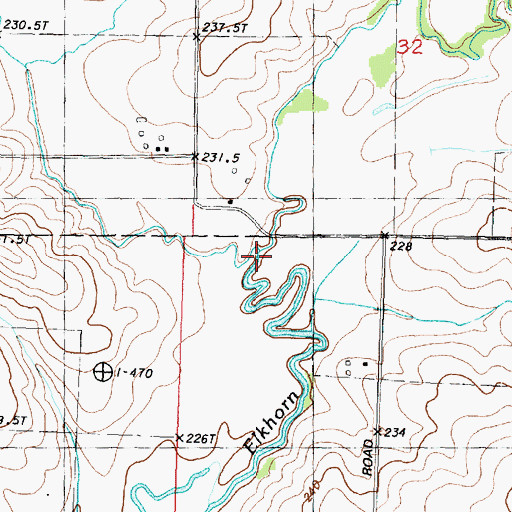 Topographic Map of Middle Creek, IL