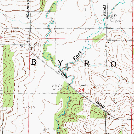 Topographic Map of Middle Creek, IL