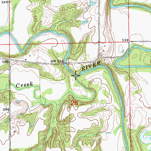 Topographic Map of Middle Creek, IL