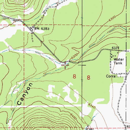 Topographic Map of D-Bart Tank, AZ