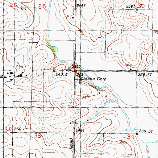 Topographic Map of Middle Creek Church (historical), IL
