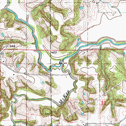 Topographic Map of Middle Fork McKee Creek, IL