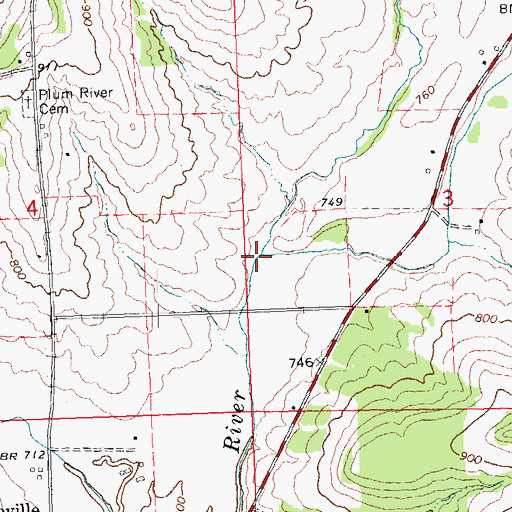 Topographic Map of Middle Fork Plum River, IL