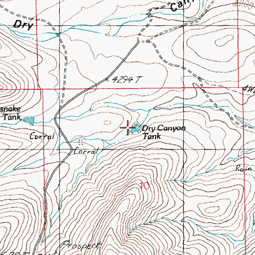 Topographic Map of Dry Canyon Tank, AZ