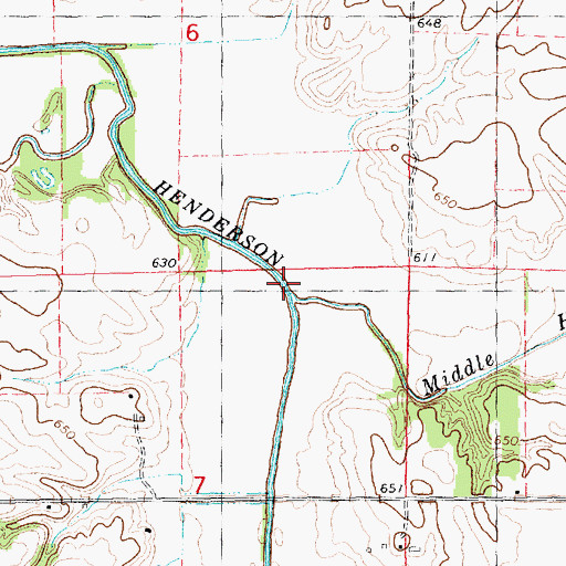 Topographic Map of Middle Henderson Creek, IL