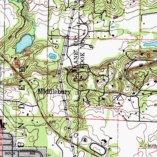 Topographic Map of Middlebury, IL