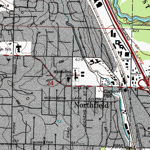 Topographic Map of Middlefork Primary School, IL
