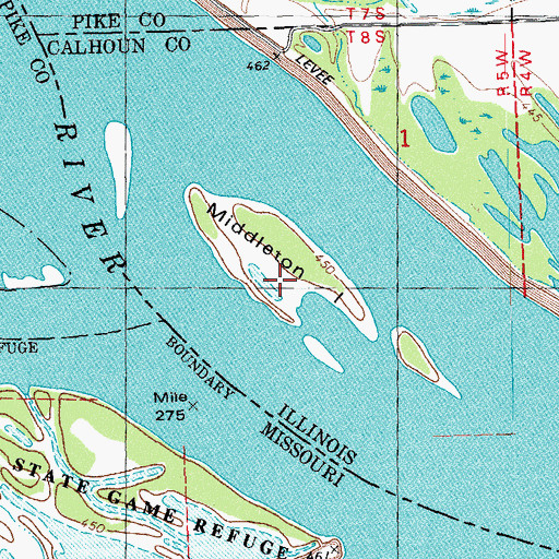 Topographic Map of Middleton Island, IL