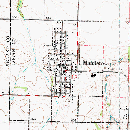 Topographic Map of Middletown, IL