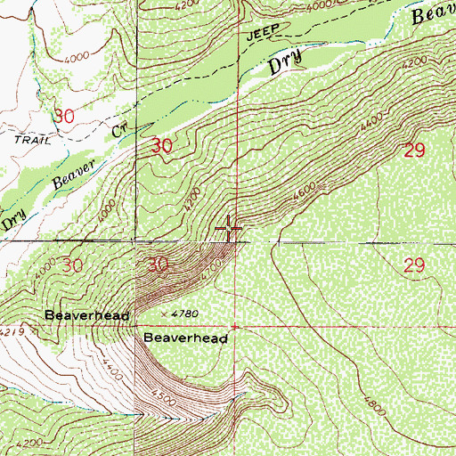Topographic Map of Beaver Tank, AZ