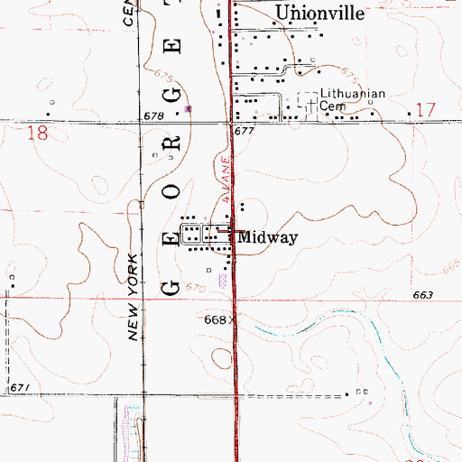 Topographic Map of Midway, IL