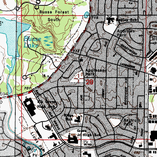 Topographic Map of Midway Park, IL