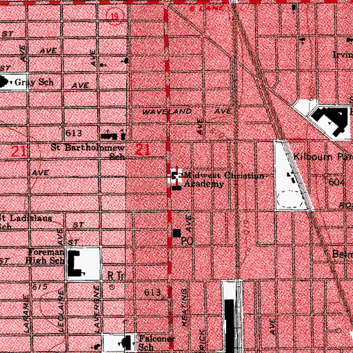 Topographic Map of Midwest Christian Academy, IL