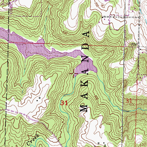 Topographic Map of Mill Creek, IL