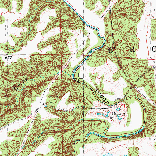Topographic Map of Mill Creek, IL