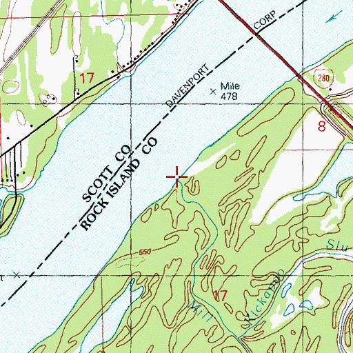 Topographic Map of Mill Creek, IL