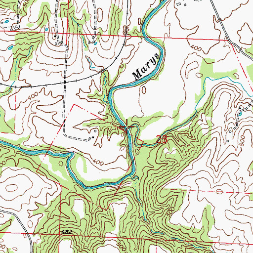 Topographic Map of Mill Creek, IL