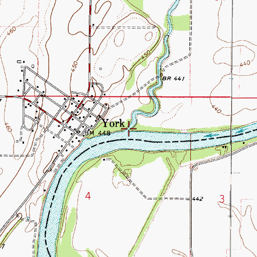 Topographic Map of Mill Creek, IL