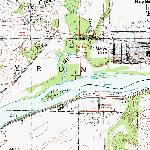 Topographic Map of Mill Creek, IL