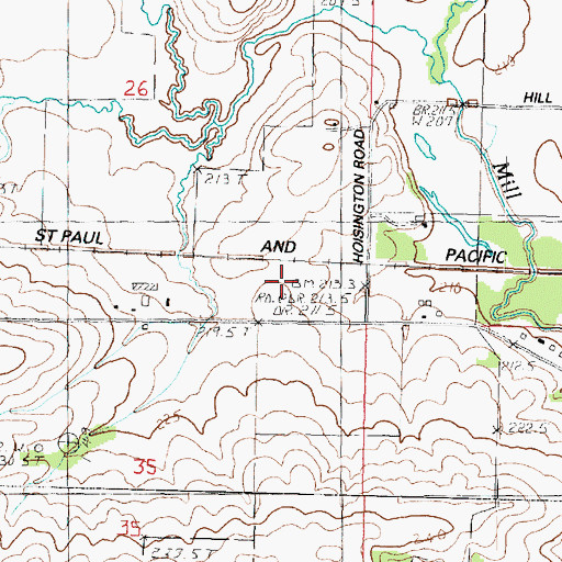 Topographic Map of Mill School (historical), IL