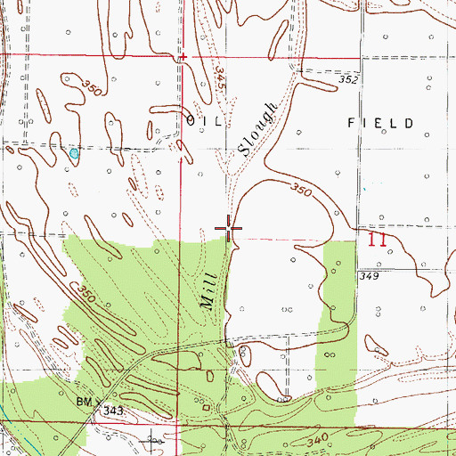 Topographic Map of Mill Slough, IL