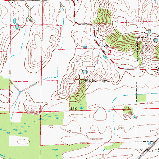 Topographic Map of Miller Cemetery, IL