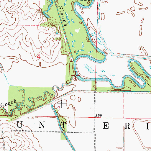 Topographic Map of Miller Creek, IL