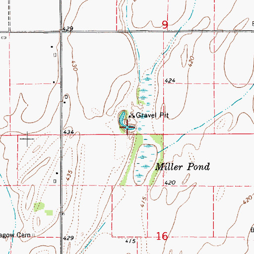 Topographic Map of Miller Pond, IL