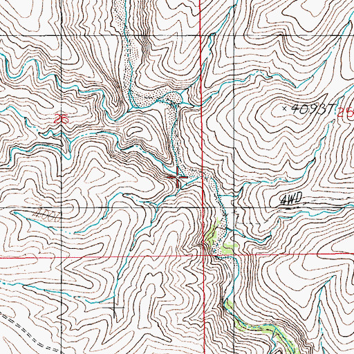 Topographic Map of Dry Creek, AZ
