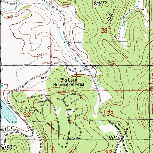 Topographic Map of Big Lake Recreation Area, AZ