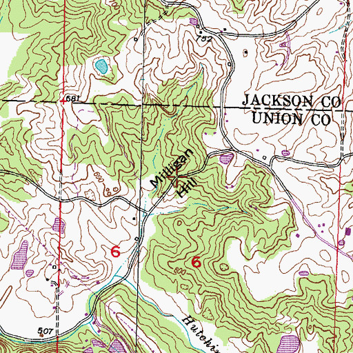 Topographic Map of Milligan Hill, IL