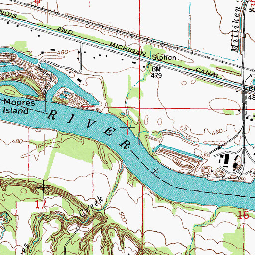 Topographic Map of Milliken Creek, IL