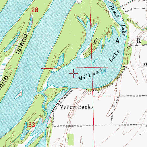Topographic Map of Millman Lake, IL
