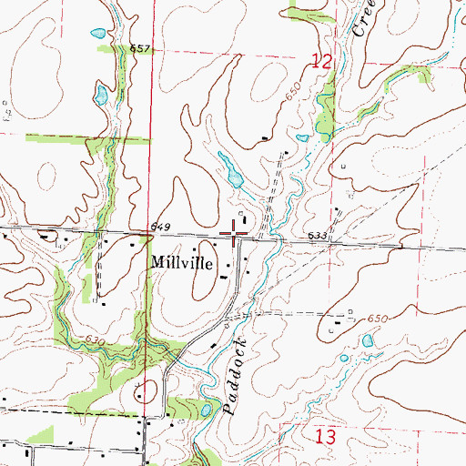 Topographic Map of Millville, IL