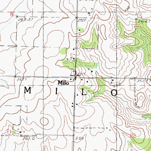 Topographic Map of Milo, IL