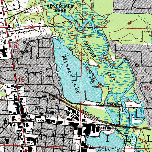 Topographic Map of Minear Lake, IL