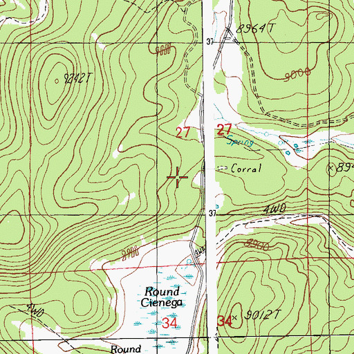 Topographic Map of Round Tank, AZ