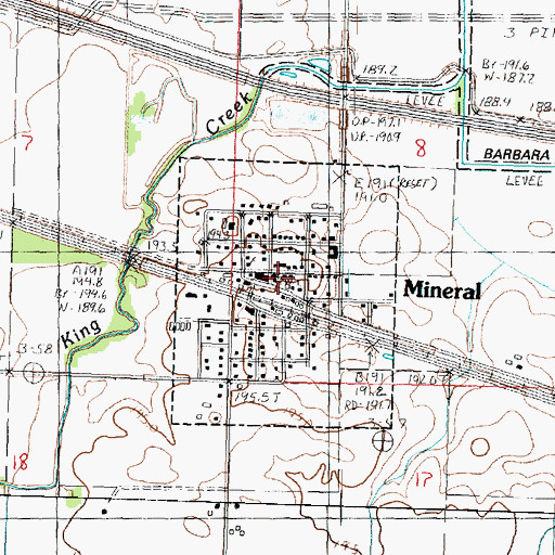 Topographic Map of Mineral, IL