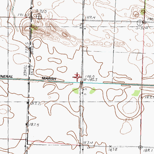 Topographic Map of Mineral Marsh Ditch, IL
