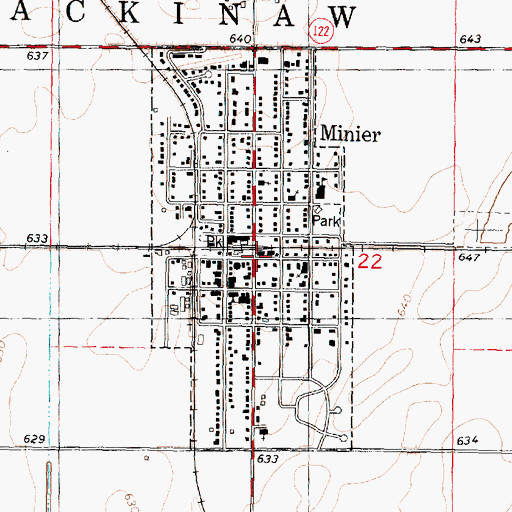 Topographic Map of Minier, IL