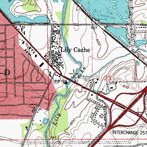 Topographic Map of Mink Creek, IL