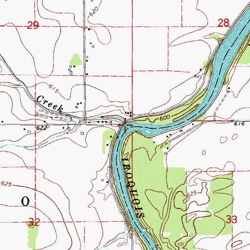 Topographic Map of Minnie Creek, IL