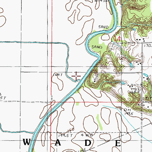 Topographic Map of Mint Creek, IL