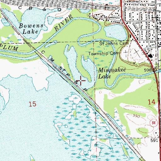 Topographic Map of Misquakee Lake, IL