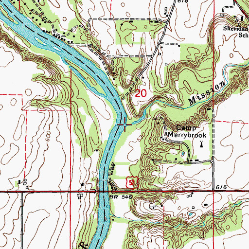 Topographic Map of Mission Creek, IL