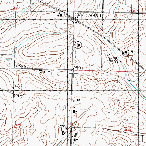 Topographic Map of Mission Ridge School (historical), IL
